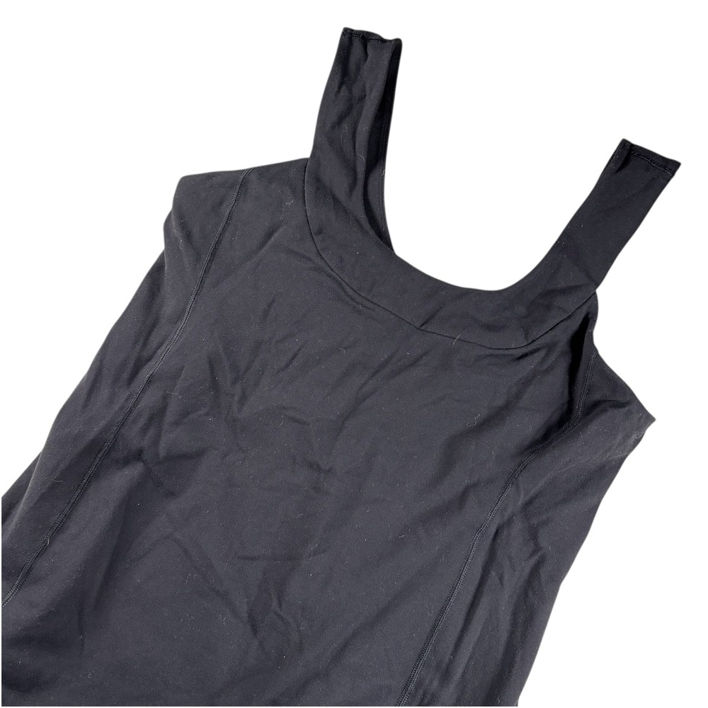 Lululemon Black Scoop Neck Tank Top with Built-in Shelf Bra Size 12 Activewear